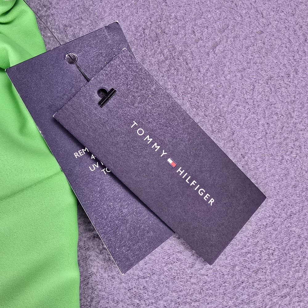 Tommy Hilfiger Swimsuit Womens 2XL Green White One Piece Zip Front UPF 50+ New - Picture 13 of 14